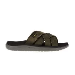 Teva VOYA SLIDE LEATHER Herren Outdoor Sandalen DARK OLIVE