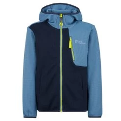 Jack Wolfskin ACTAMIC GRID MIDLAYER K Kinder Fleecejacke ELEMENTAL BLUE